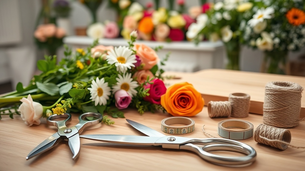 Инструменты и материалы для сборки букета